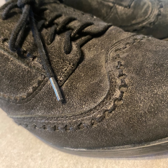 Black Suede Earthies Lisbon Rock Oxford Flats Women size 8.5 - Picture 6 of 9